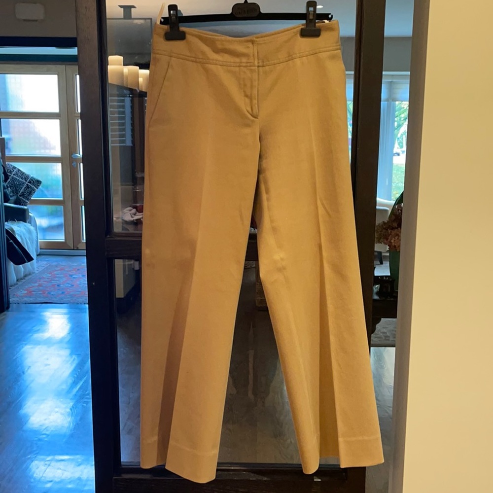 Prada high waist wide leg beige trousers